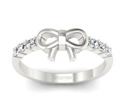 Złoty pierścionek z diamentami kokarda - 1336skW_pro