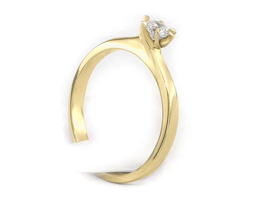 Złoty pierścionek z brylantem żółte złoto - 1339br_SI_H — zdjęcie 3