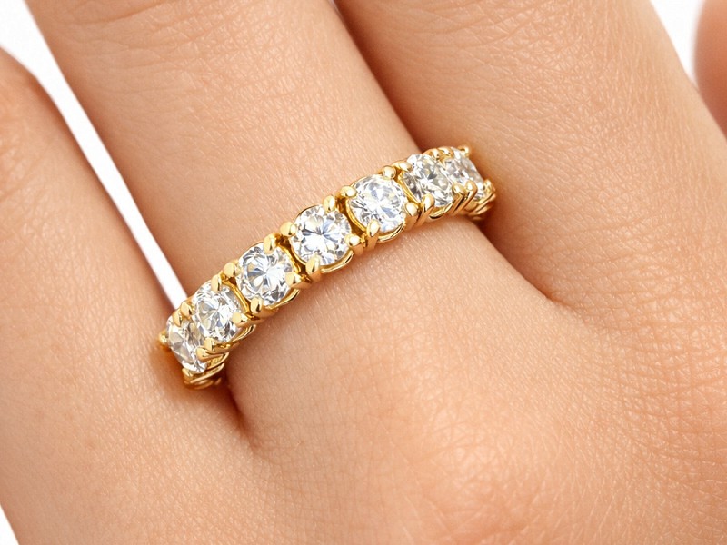 Obrączka z brylantami żółte złoto - 1344br_VS_H — zdjęcie 3