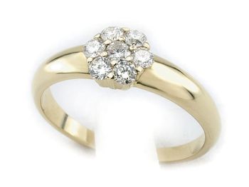 Pierścionek zaręczynowy z brylantami złoto - 1350br_SI_H - 1