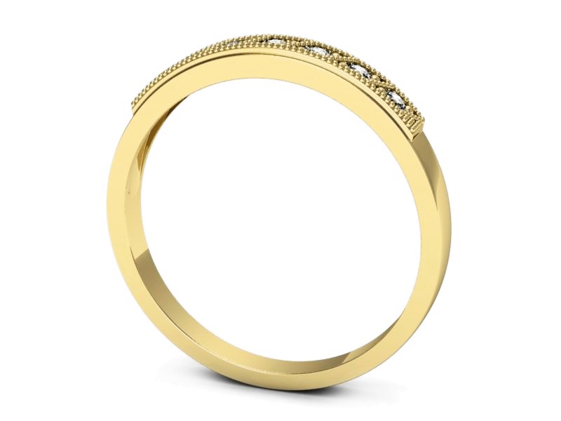 Złoty pierścionek z brylantami żółte złoto - 1385z — zdjęcie 3