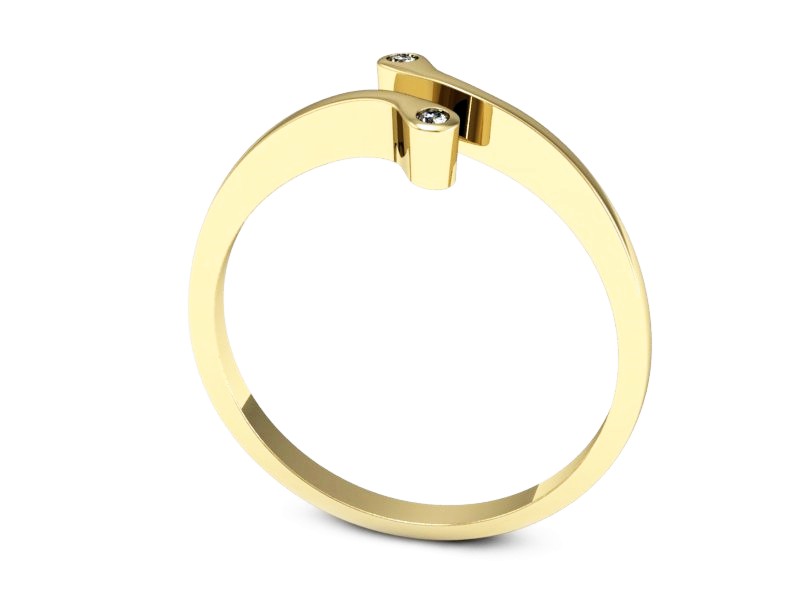 Złoty pierścionek z brylantami żółte złoto - 1393bz — zdjęcie 3
