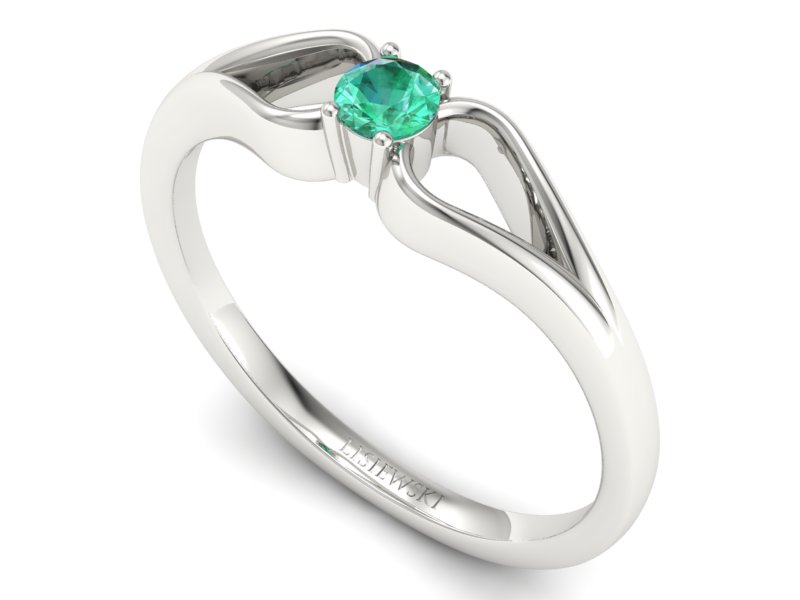 Złoty pierścionek ze szmaragdem - 1444bsm — zdjęcie 3