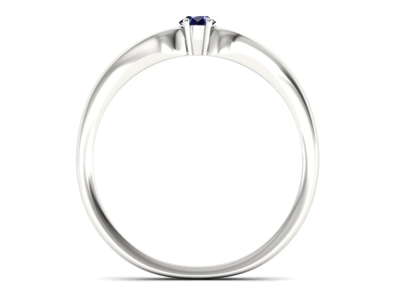 Złoty pierścionek z szafirem białe złoto - 1444bsz — zdjęcie 2