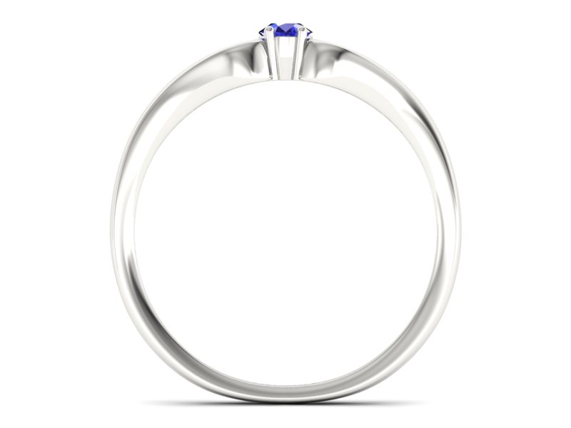Złoty pierścionek z szafirem białe złoto - 1444bszc — zdjęcie 2