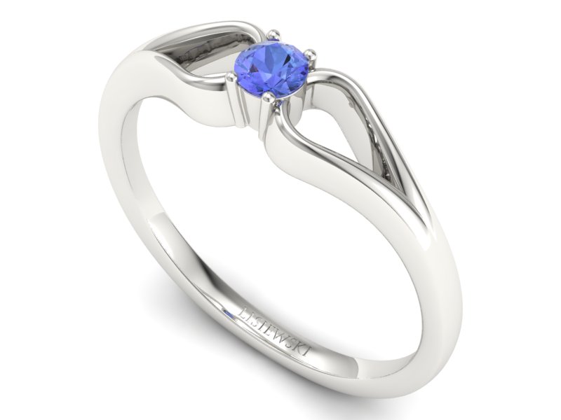 Pierścionek z tanzanitem białe złoto - 1444bt — zdjęcie 3