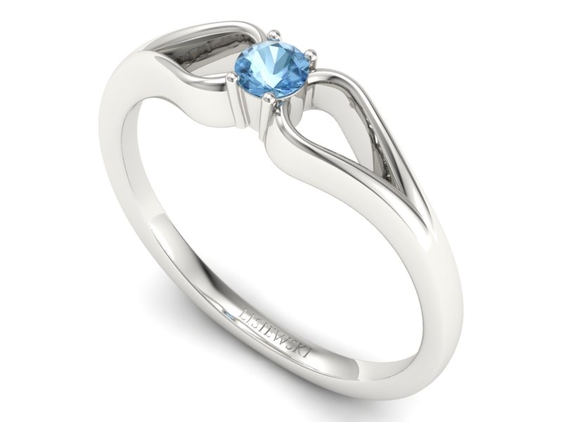 Złoty pierścionek z topazem białe złoto - 1444btp — zdjęcie 3