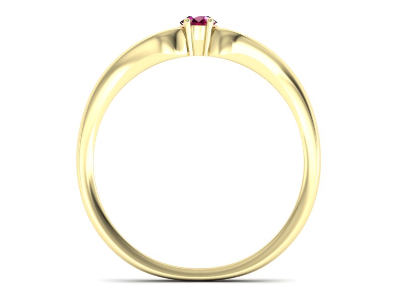Złoty pierścionek z rubinem żółte złoto - 1444zr — zdjęcie 2