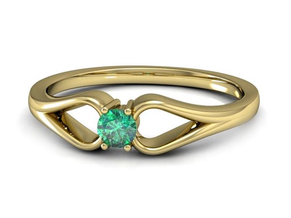 Złoty pierścionek ze szmaragdem - 1444zsm