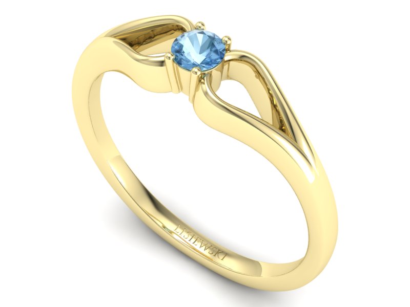 Złoty pierścionek z topazem żółte złoto - 1444ztp — zdjęcie 3