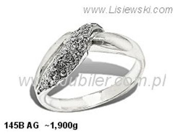 Pierścionek srebrny z cyrkoniami biżuteria srebrna - 145bag - 1