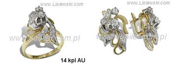 Komplet biżuterii z cyrkoniami żółte złoto 585 - 14kplau - 1
