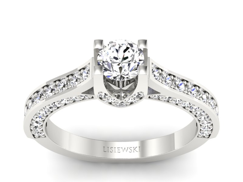 Pierścionek z brylantem białe złoto - 15035bbr_SI_I