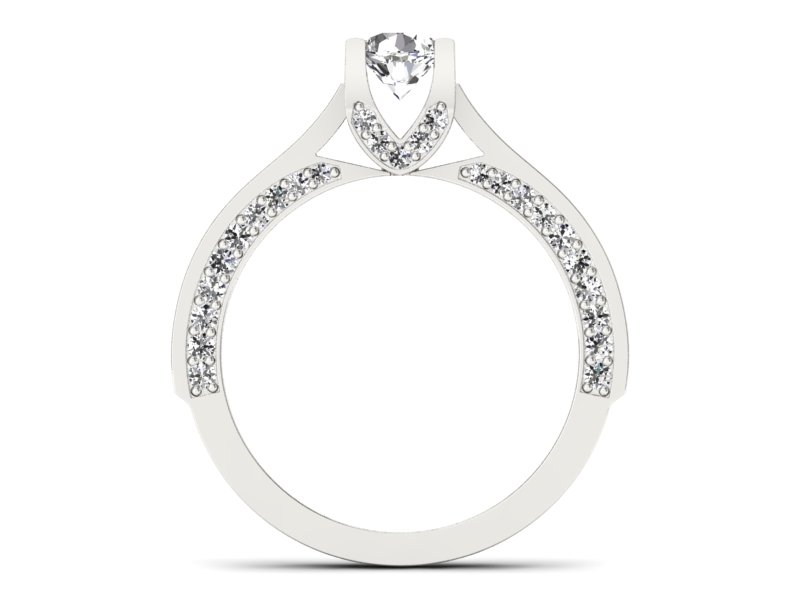 Pierścionek z brylantem białe złoto - 15035bbr_SI_I — zdjęcie 2