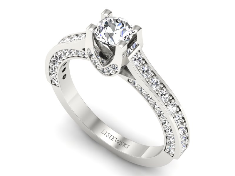 Pierścionek z brylantem białe złoto - 15035bbr_SI_I — zdjęcie 3