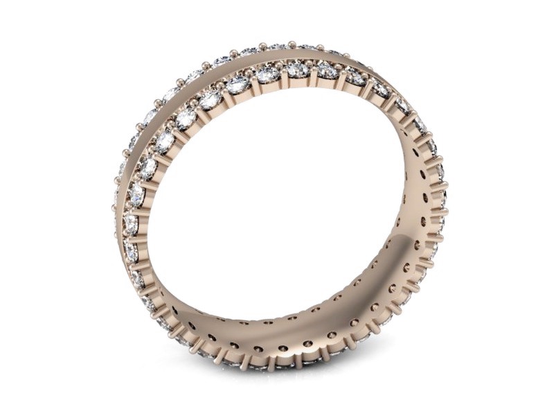 Obrączka z brylantami różowe złoto polerowana - 15070c — zdjęcie 3