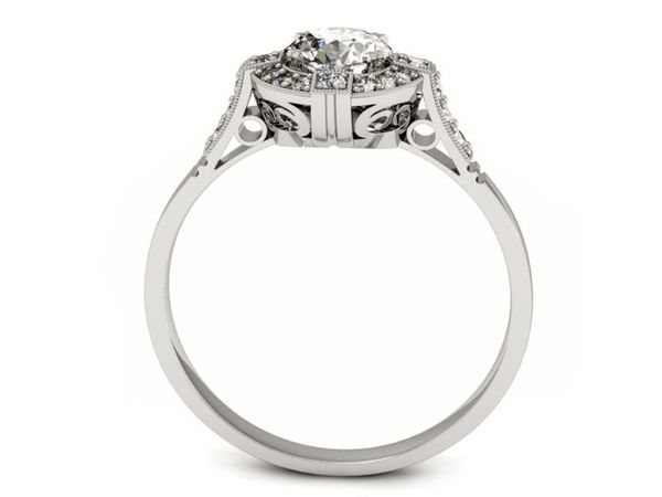 pierścionek zaręczynowy z palladu z brylantami - 15098pll