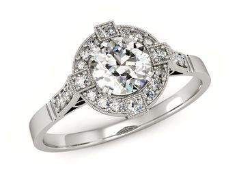 pierścionek zaręczynowy z palladu z brylantami - 15098pll - 1