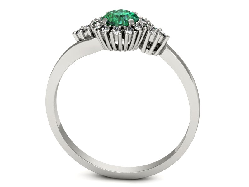 Pierścionek ze szmaragdem i brylantami - 1509skW_pro — zdjęcie 3