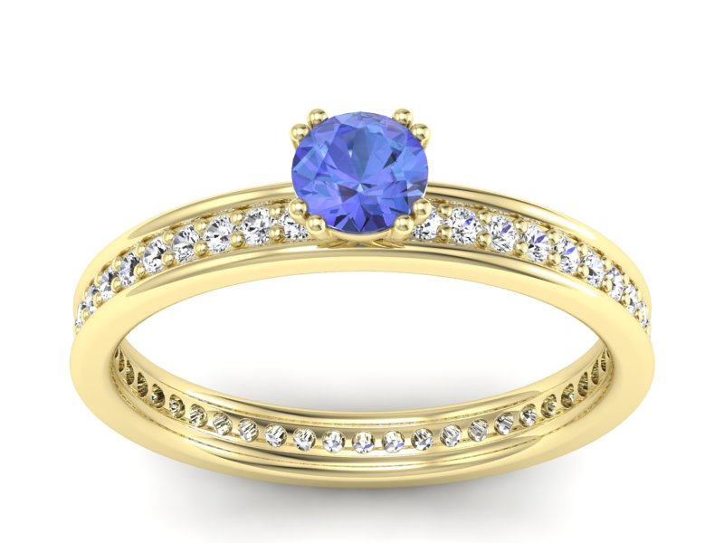 Pierścionek z tanzanitem i brylantami promocja - 1514skW_pro
