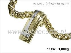 Złoty Wisiorek zawieszka z cyrkonią żółte złoto 585 - 151w