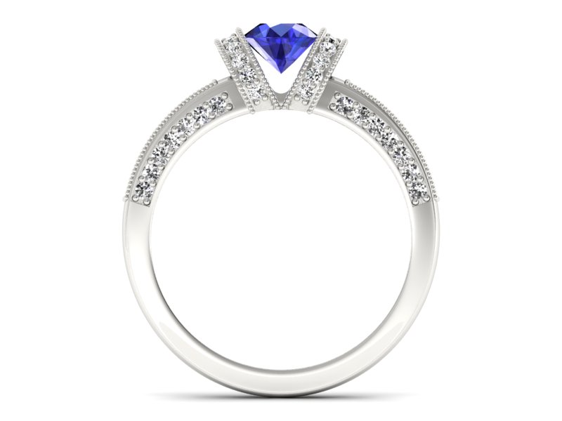 Pierścionek z szafirem i brylantami promocja - 1527skW_pro — zdjęcie 2
