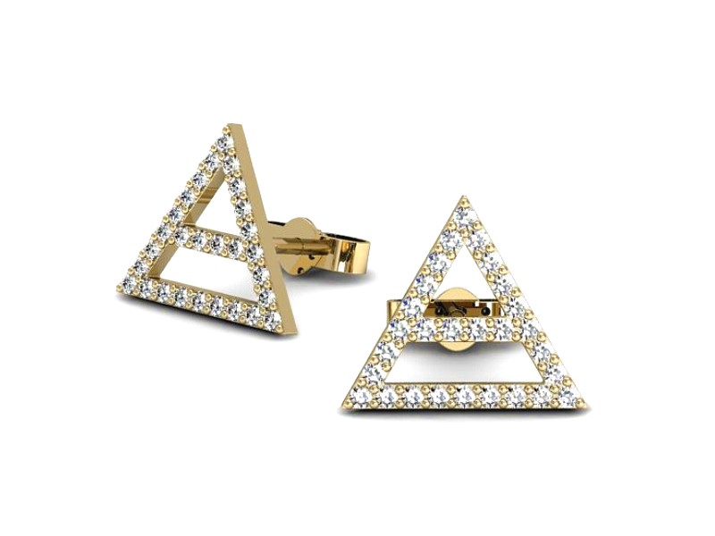 Złote kolczyki z cyrkoniami żółte złoto - 15353k — zdjęcie 3