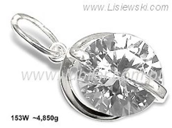 Piękna zawieszka srebrna z cyrkonią biżuteria srebro - 153w - 1