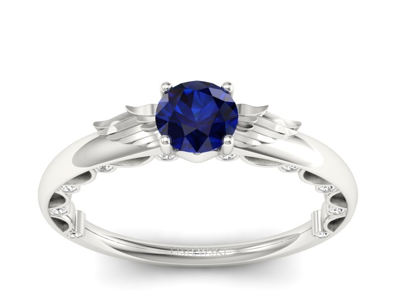 Pierścionek z szafirem i brylantami promocja - 1552skW_pro