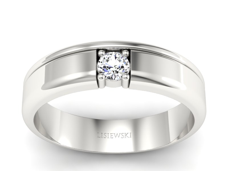 Złoty pierścionek z diamentem promocja - 1555skW_pro