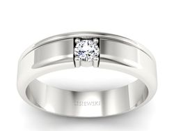 Złoty pierścionek z diamentem promocja - 1555skW_pro