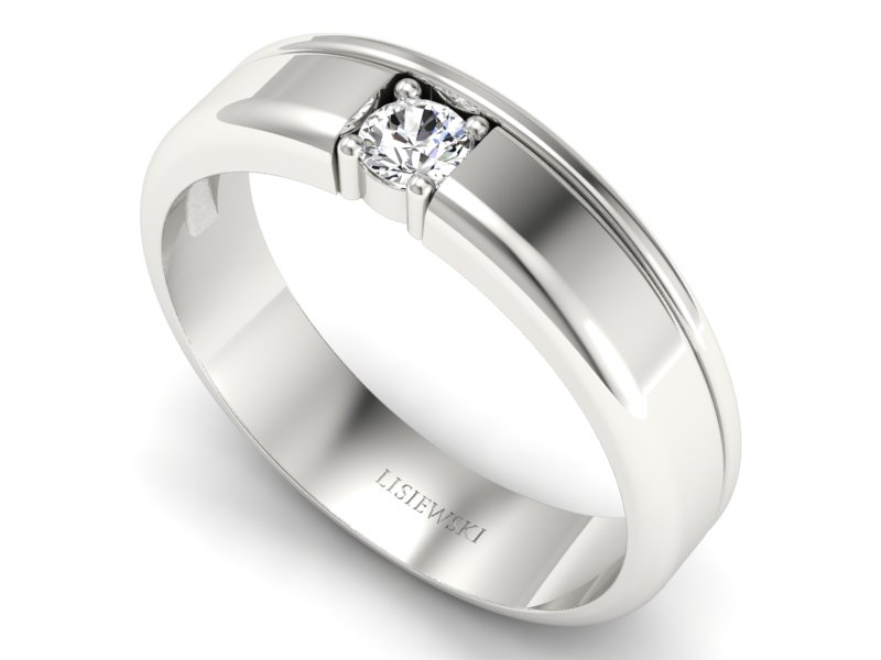 Złoty pierścionek z diamentem promocja - 1555skW_pro — zdjęcie 3