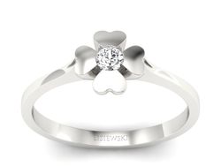 Złoty pierścionek z diamentem białe złoto - 1596skW_pro