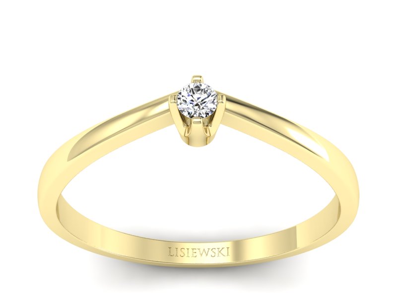 Złoty Pierścionek złoty z brylantem promocja - 15_1100_pro