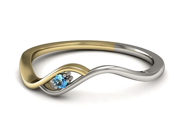 Złoty pierścionek z topazem promocja - 1651skW_pro