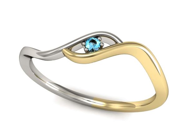 Złoty pierścionek z topazem promocja - 1651skW_pro
