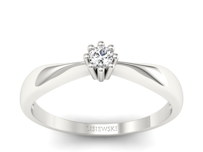 Pierścionek z brylantem białe złoto promocja - 1666skW_pro