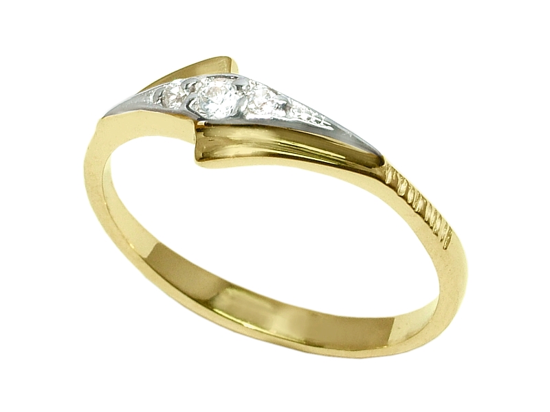 Złoty pierścionek z cyrkoniami żółte złoto - 17