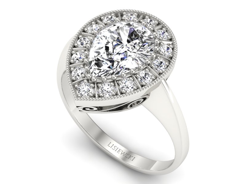 Złoty Pierścionek z diamentami promocja - 1747skW_pro — zdjęcie 3