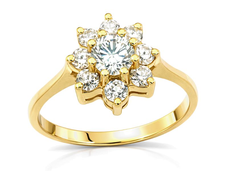 Złoty pierścionek z cyrkoniami żółte złoto - 181_p