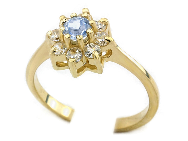 Złoty pierścionek z cyrkoniami żółte złoto - 181n