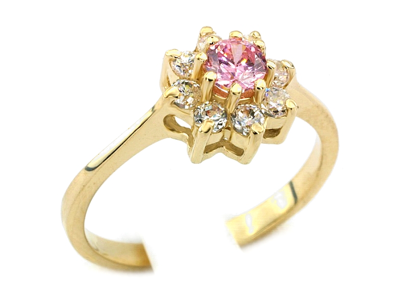 Złoty pierścionek z cyrkoniami żółte złoto - 181r