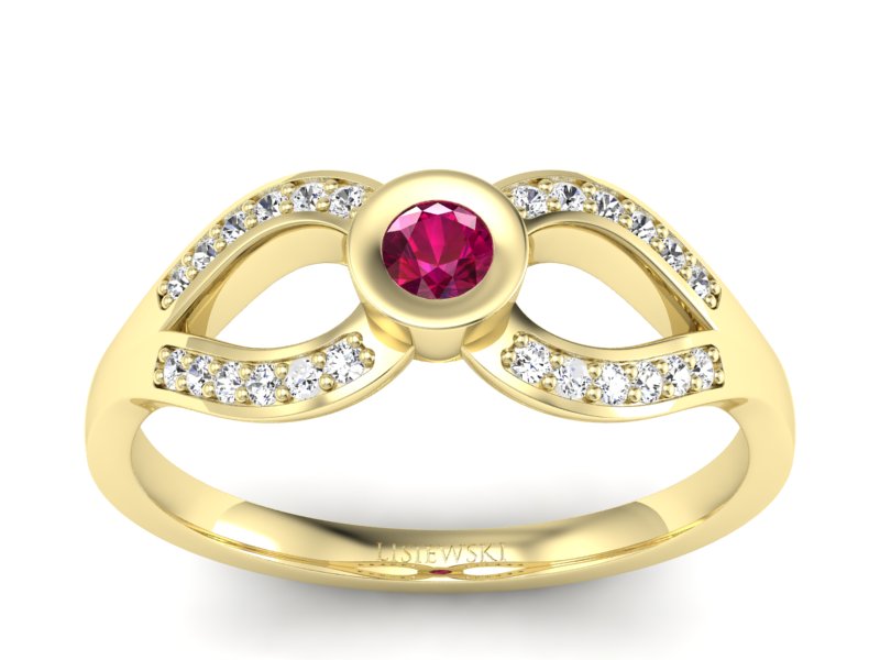 Pierścionek z rubinem i brylantami promocja - 1820skK_pro