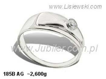 Pierścionek srebrny z cyrkonią biżuteria srebro - 185bag - 1