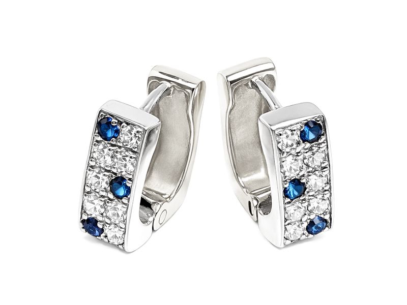 Kolczyki srebrne z cyrkoniami i spinelami - 188kag