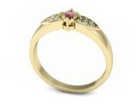 Złoty pierścionek z rubinem i diamentami promocja - 1891skW_pro- 3
