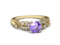 Złoty pierścionek z tanzanitem i diamentami promocja - 1895skW_pro- 2