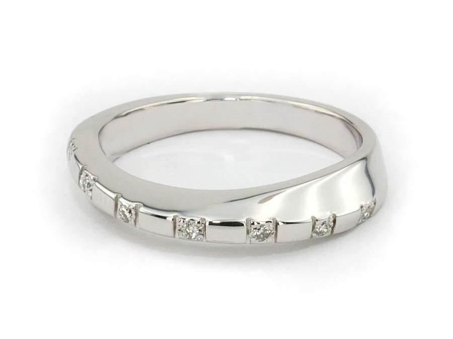 Złoty pierścionek z brylantami białe złoto - 18_b1015_Si_H — zdjęcie 2