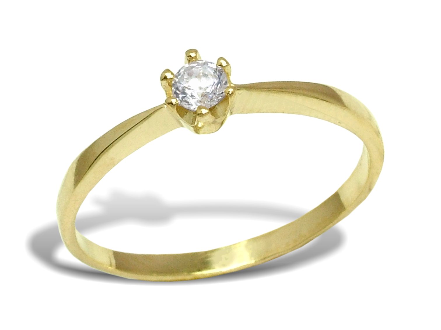 Pierścionek z żółtego złota z brylantem - 1964br_P1_H — zdjęcie 2