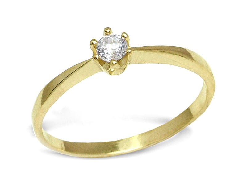 Pierścionek z żółtego złota z brylantem - 1964br_P1_H